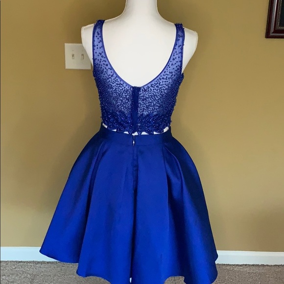Narianna- Royal Blue Homecoming/Prom 2-Piece Dress - Picture 6 of 7